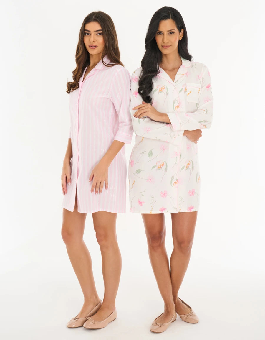 2-Pack Floral Print Nightshirts