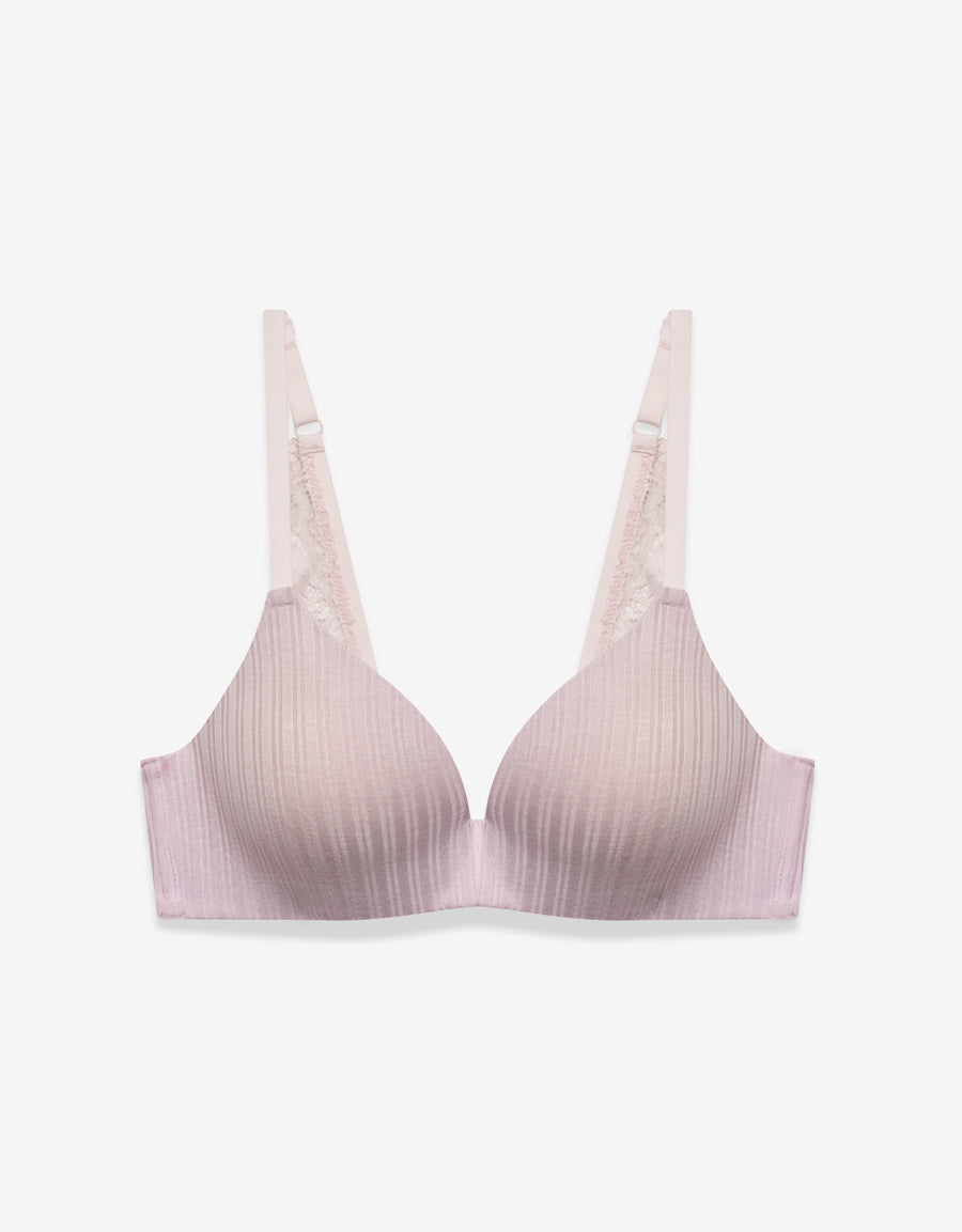 Ribbed Push Up Bra in Dusky Purple