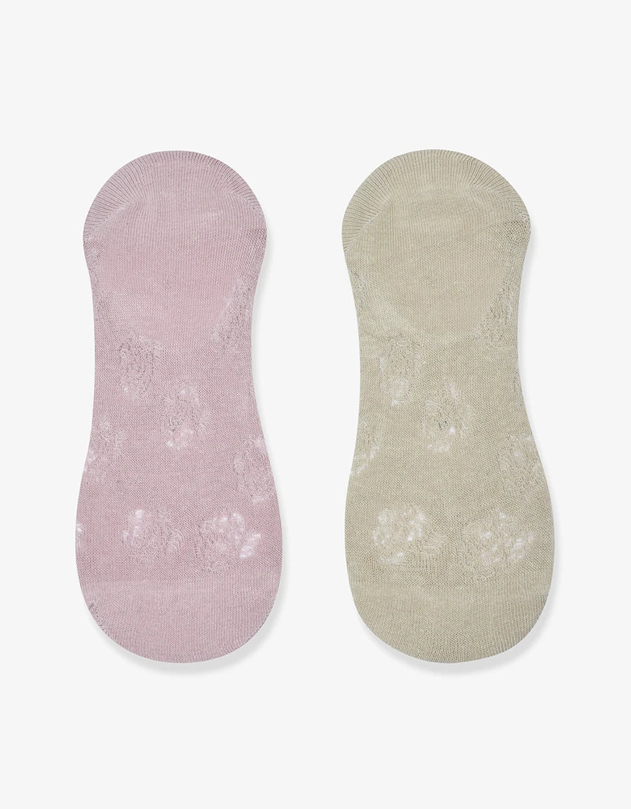 2-Pack Floral Print Cotton Footsies