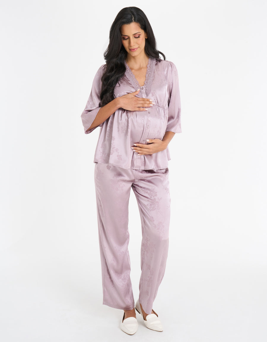 Satin Maternity Pajama Set