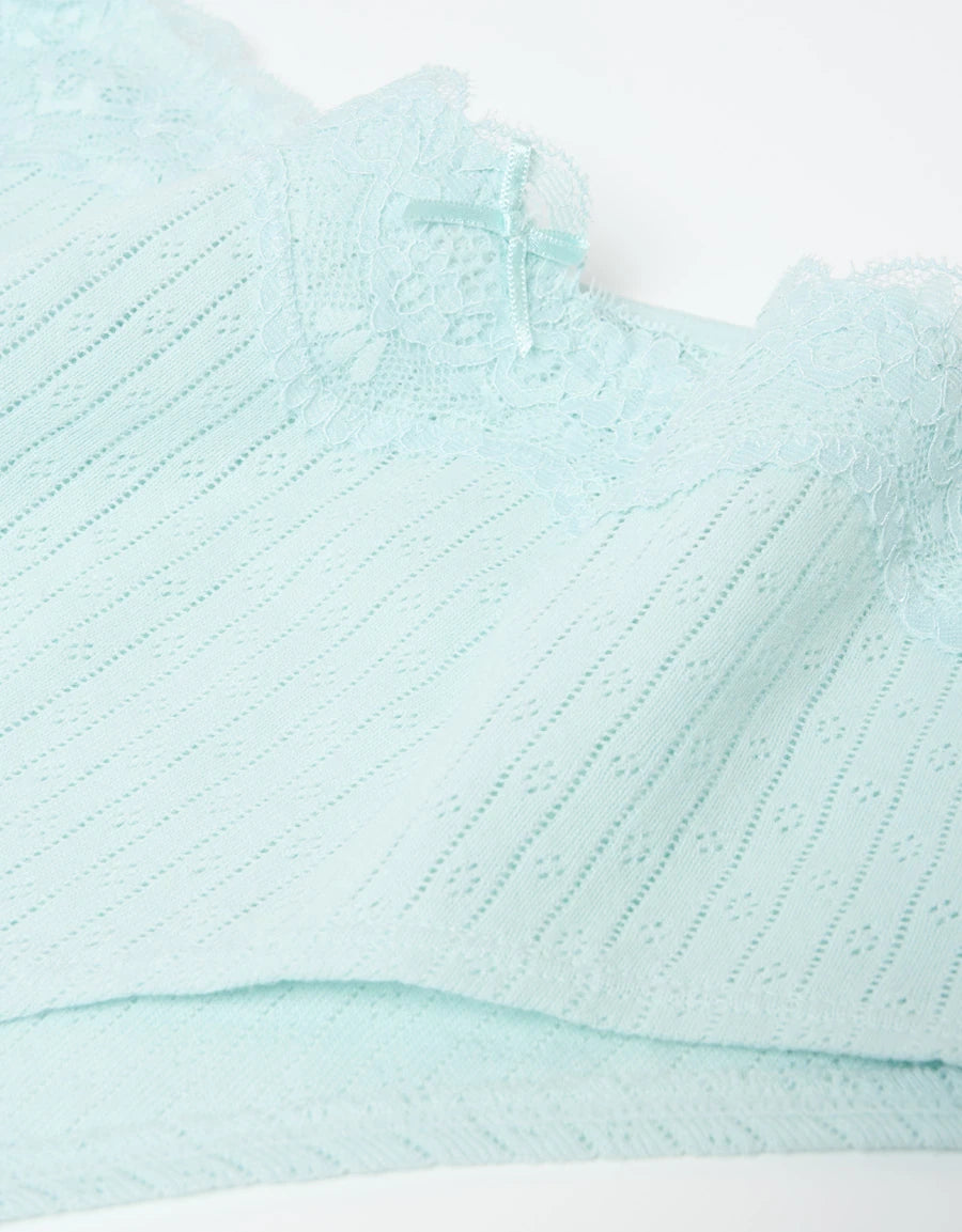 Lace-Trim Pointelle Cotton Hipster Panty