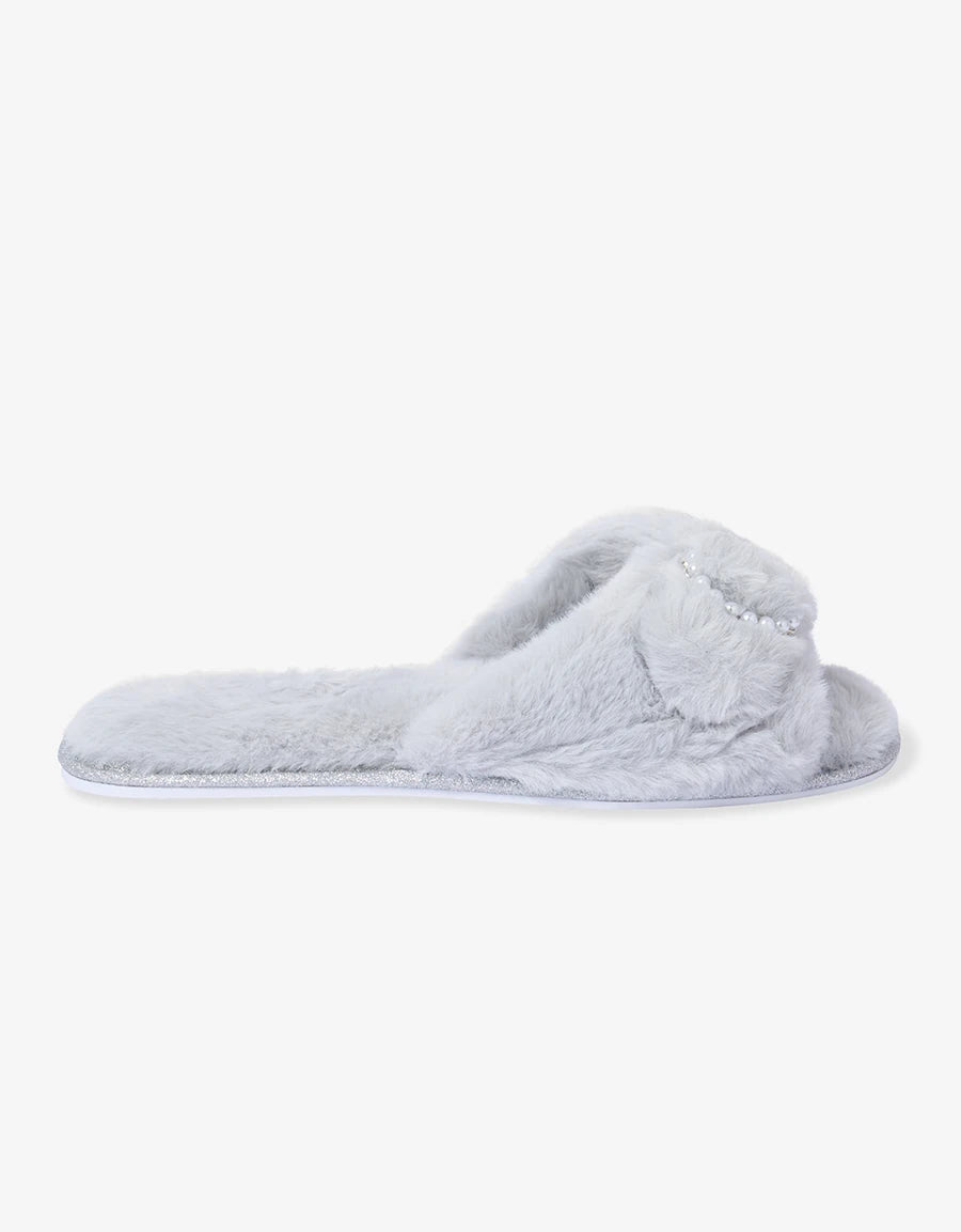 Pearl Detail Open-Toe Slipper