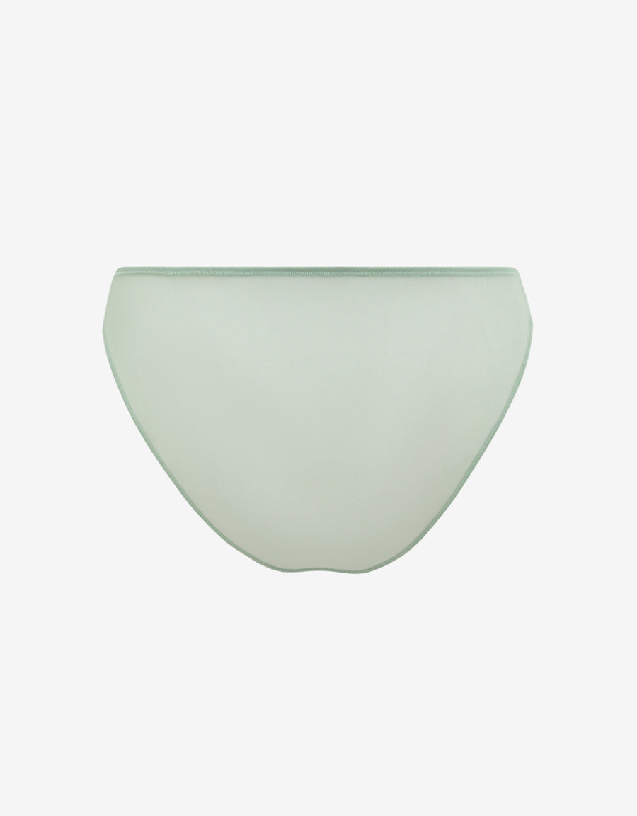 Lace-Trim Satin Bikini Panty