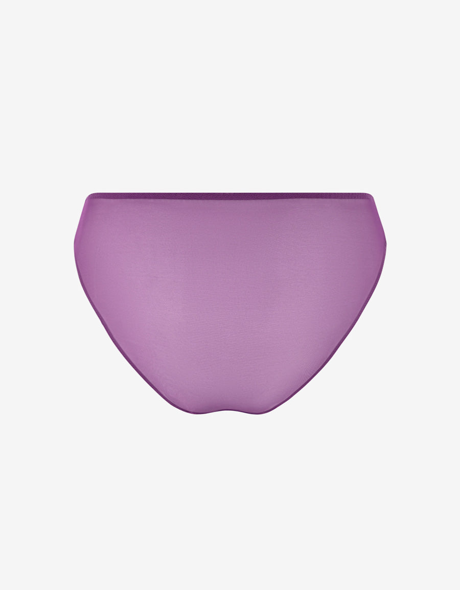 Lace-Trim Satin Bikini Panty