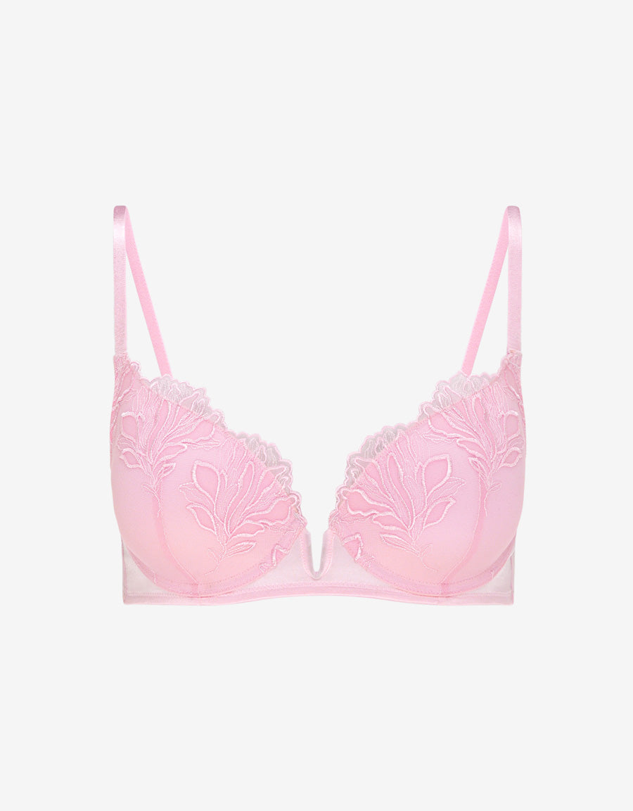 Embroidered Plunge Bra