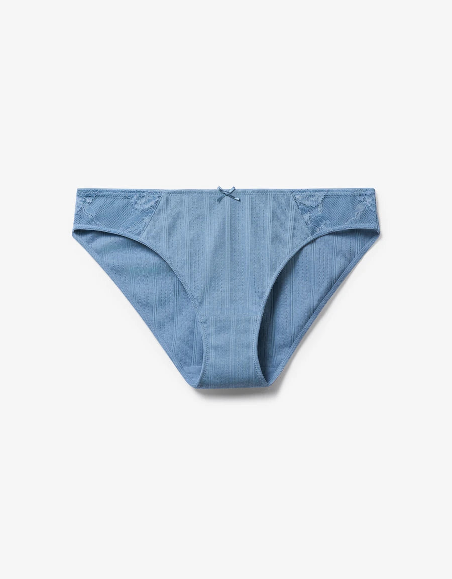 Pointelle Lace-Trim Bikini Panty