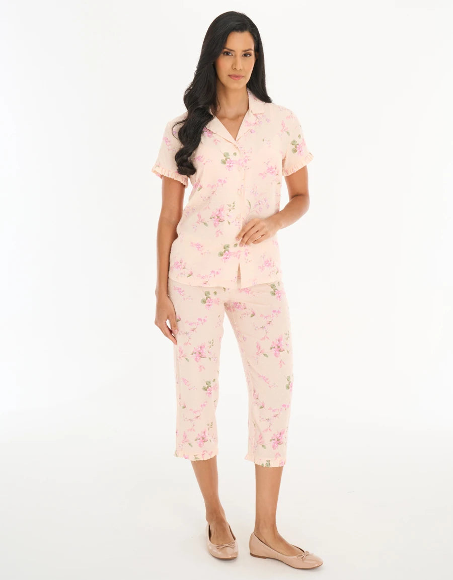 Floral Print Capri Pajama Set