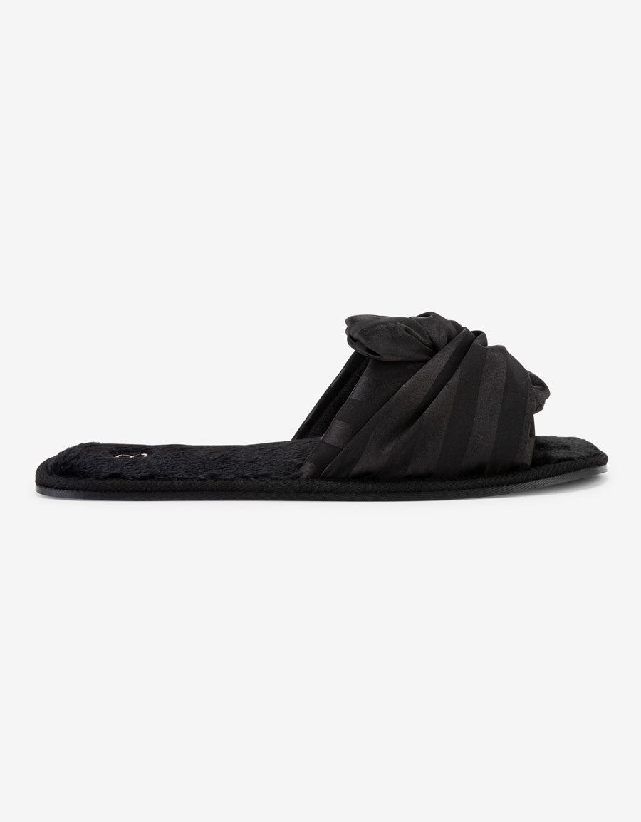 Signature Satin Open Toe Slipper