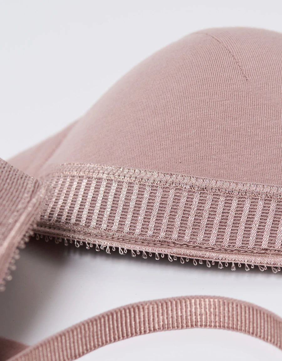 Lace-Trim Cotton Plunge Bra