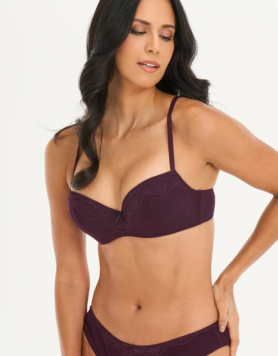 Lace-Trim Balconette Bra