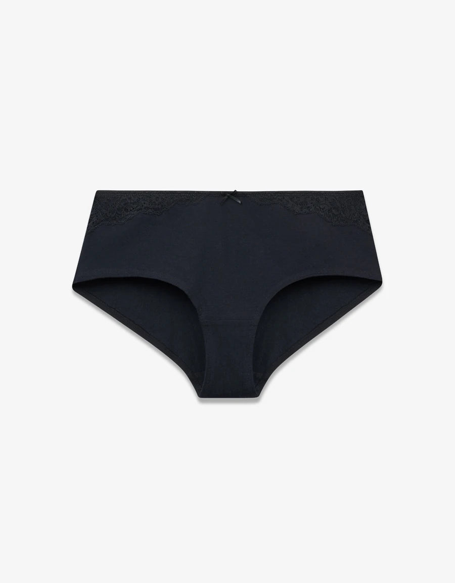 Lace-Trim Cotton Hipster Panty