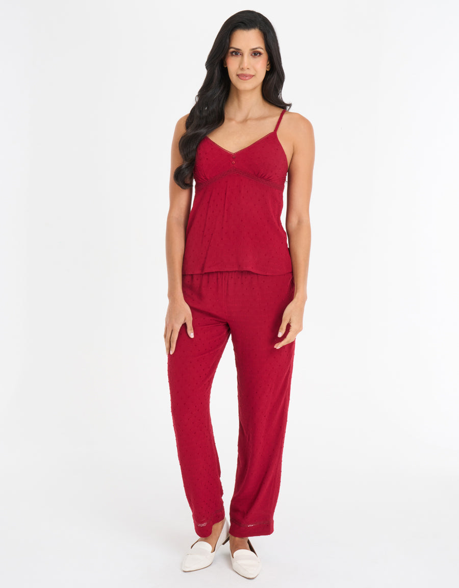 Crochet-Trim Cami Pajama Set