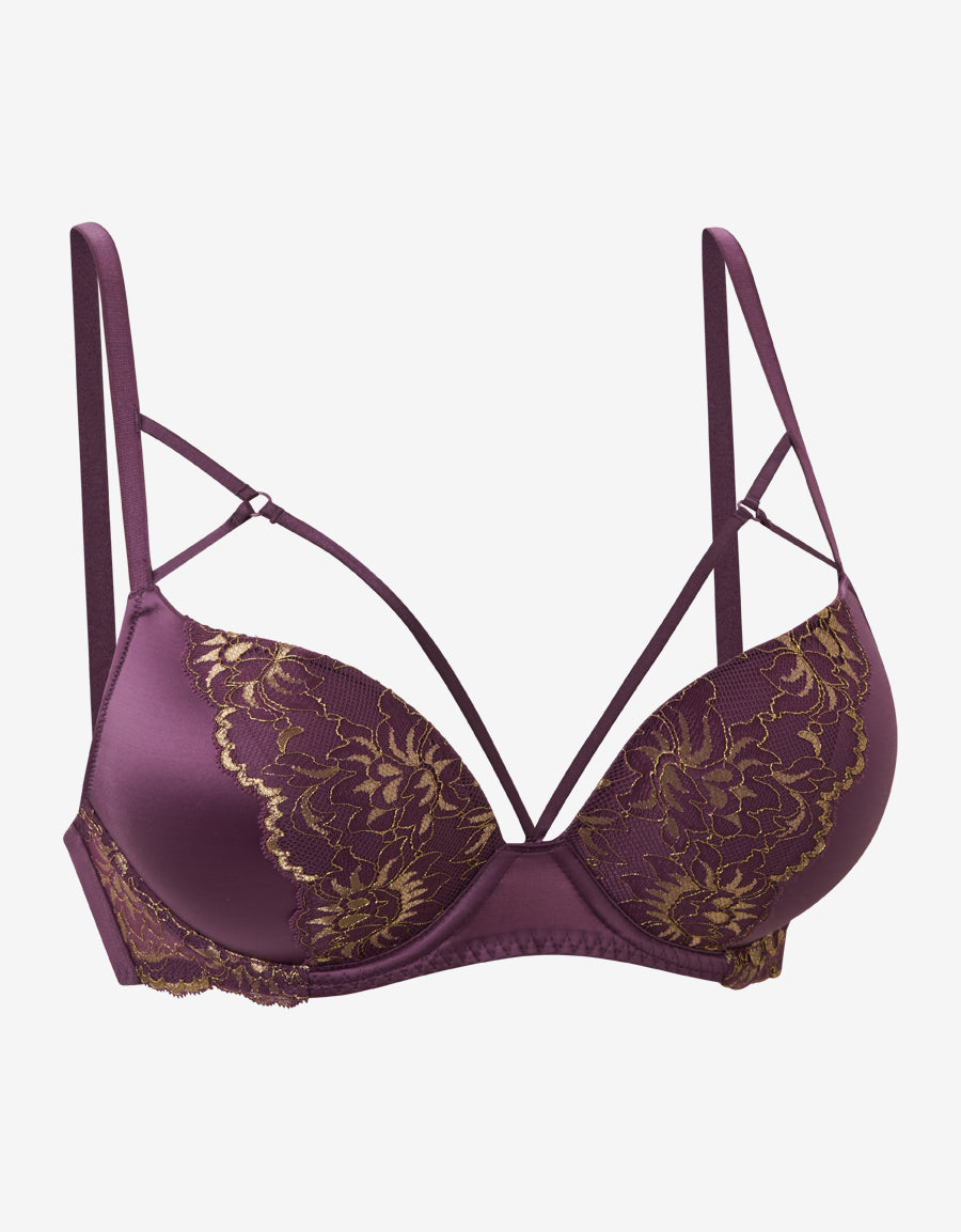 Lace And Microfibre Plunge Bra
