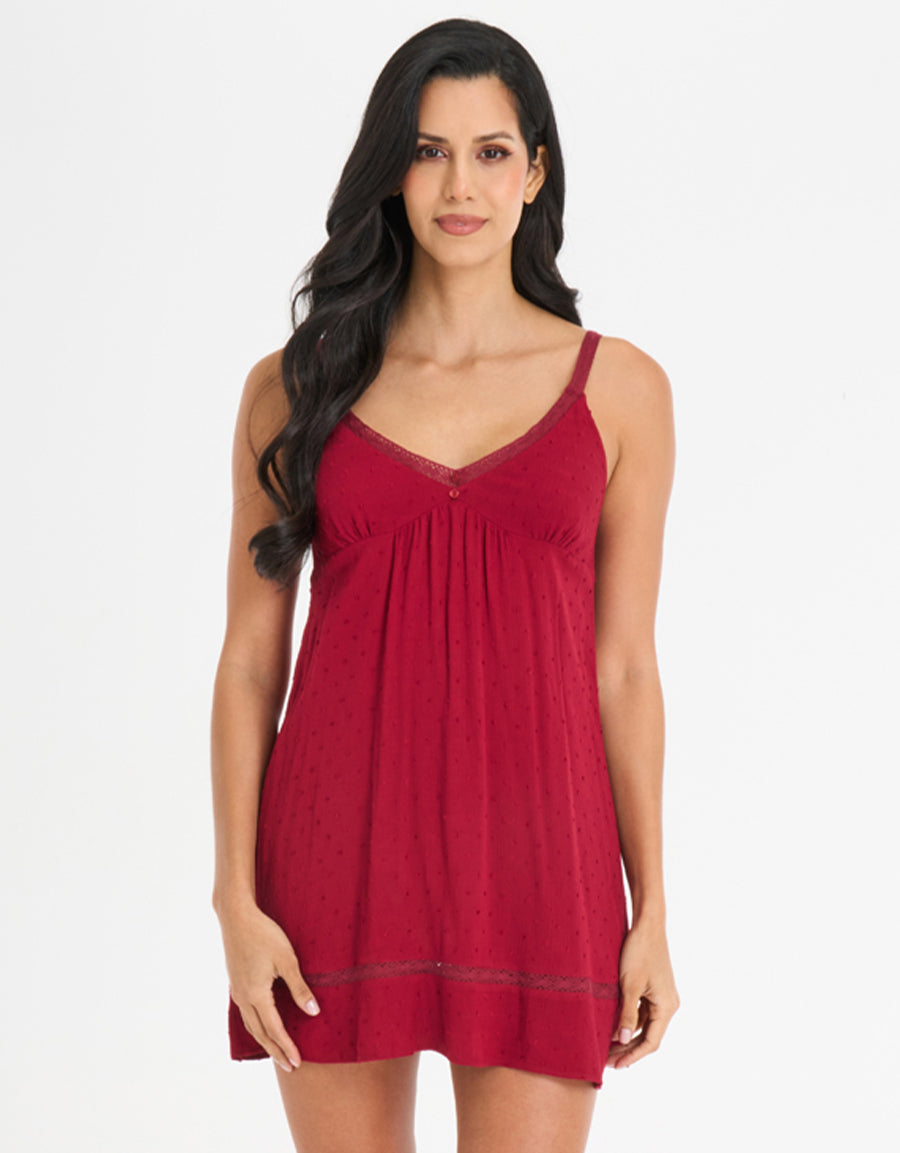 Crochet-Trim Short Dress and Robe Set