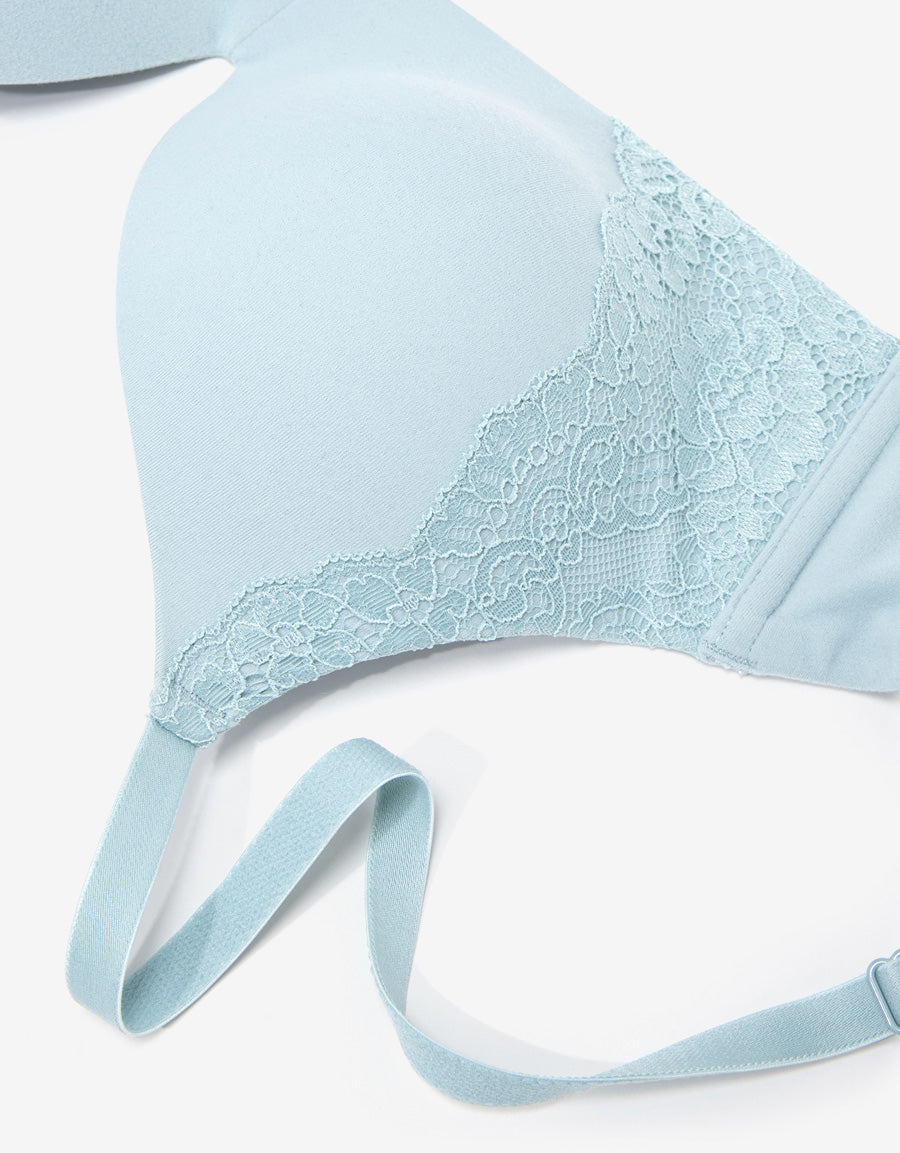 Lace-Trim Plunge Bra