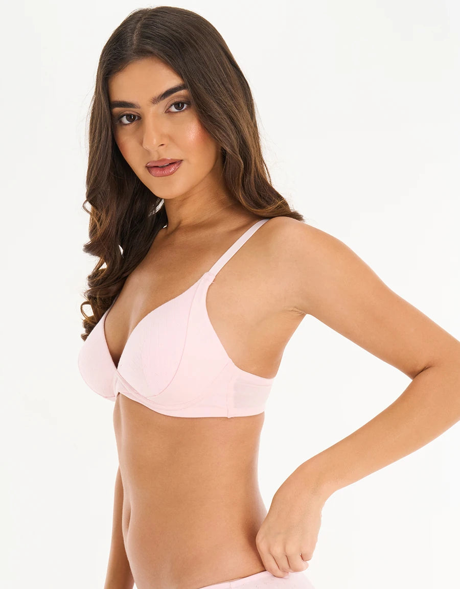 Pointelle Cotton Plunge Bra