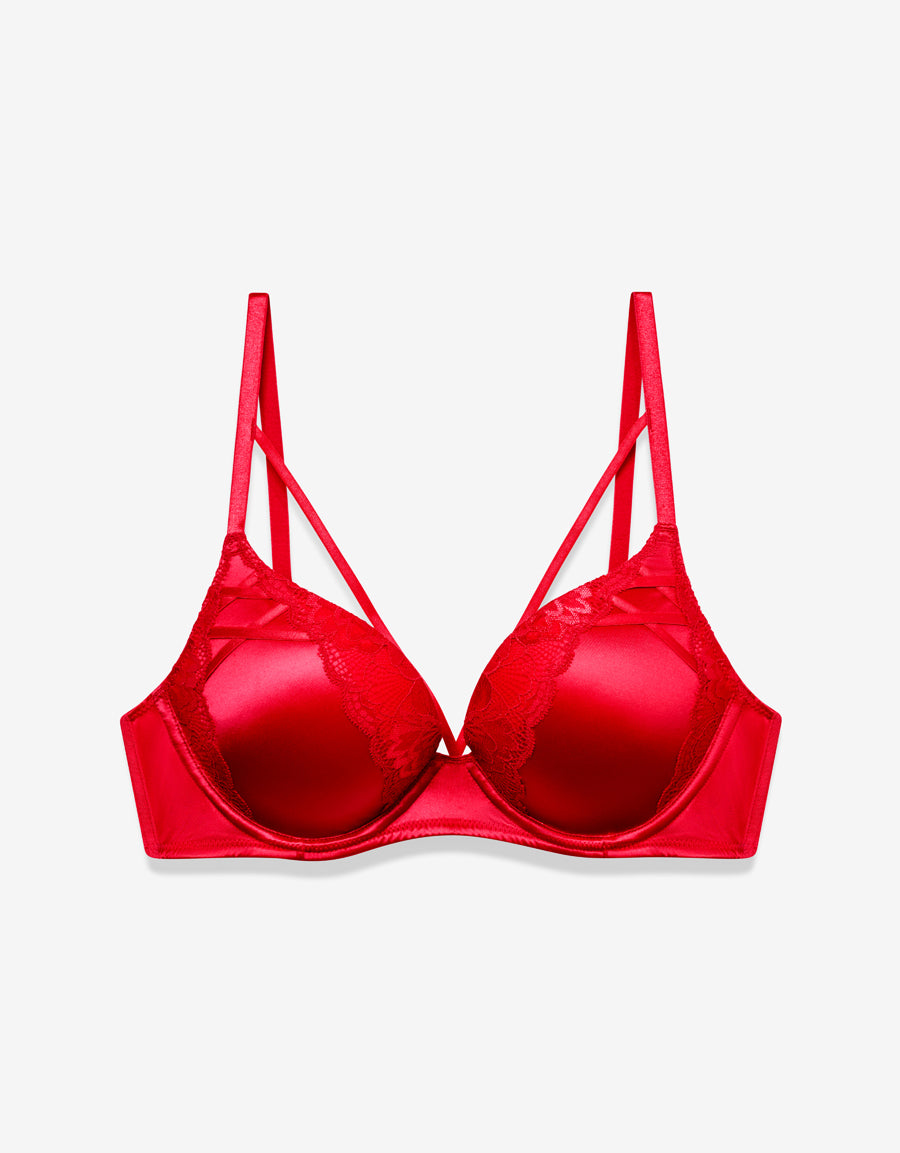 Double Push Up Bra in Red