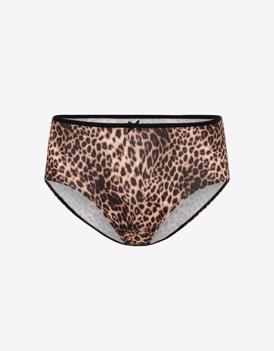 Leopard Print Microfiber Hipster Panty