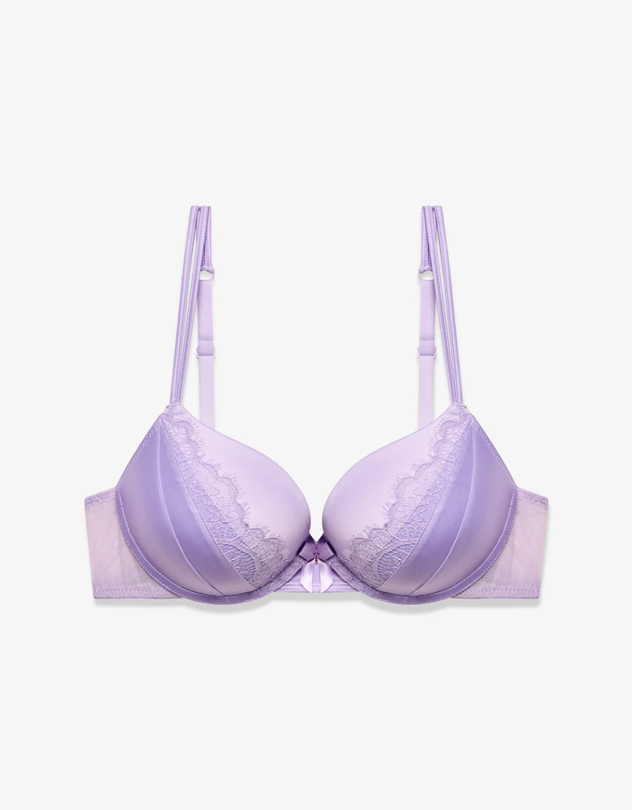 Lace-Trim Push-Up Plunge Bra