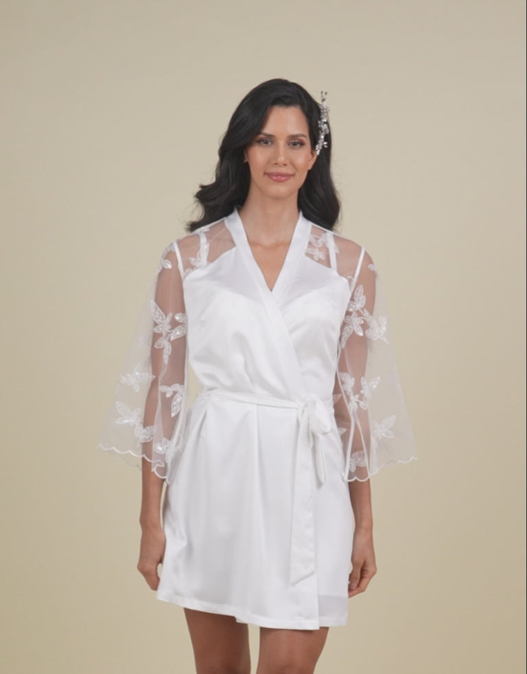 Satin And Mesh Short Dress