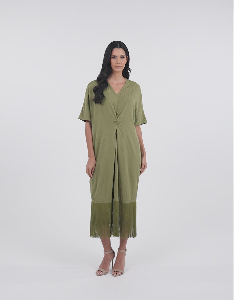 Long Dress in Dark Green
