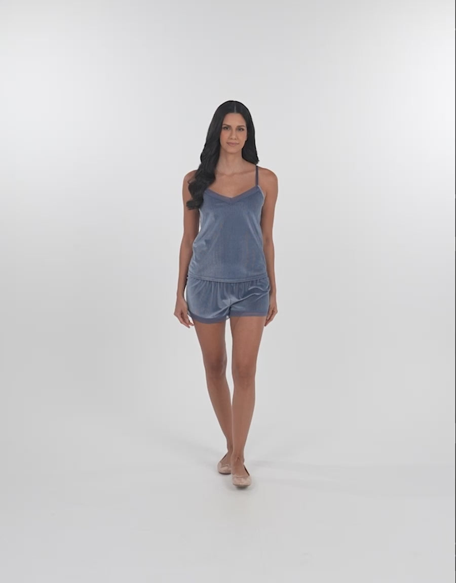 Velvet Burnout Short Pajama Set