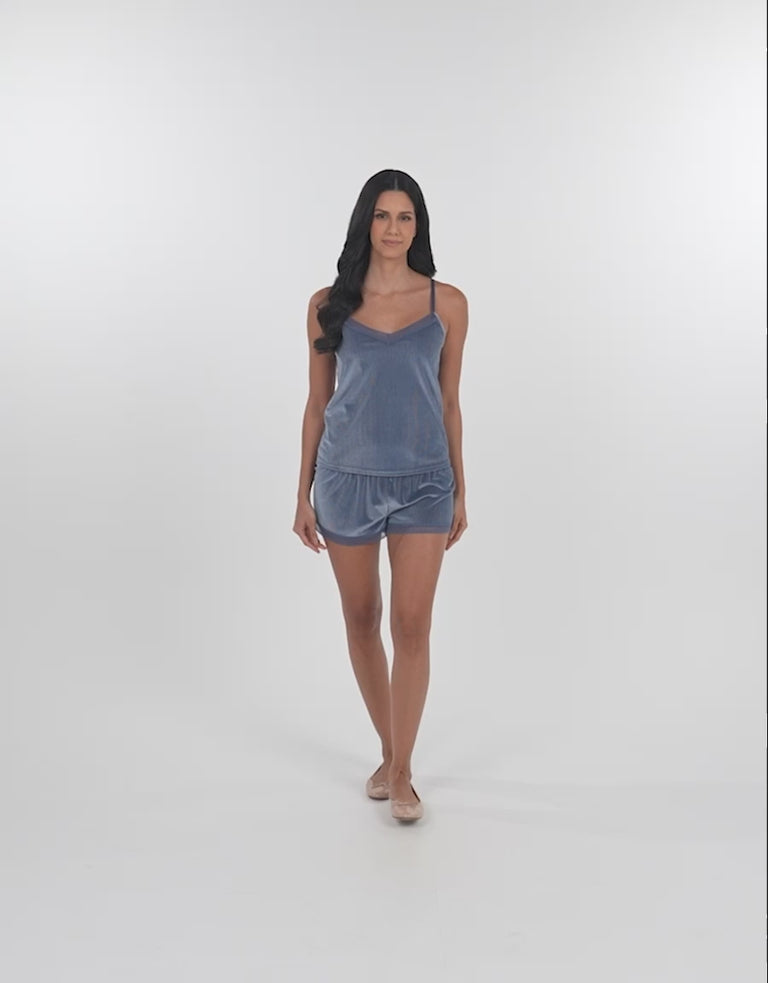 Velvet Burnout Short Pajama Set