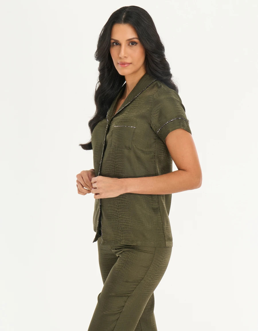 Jacquard Satin Pajama Set