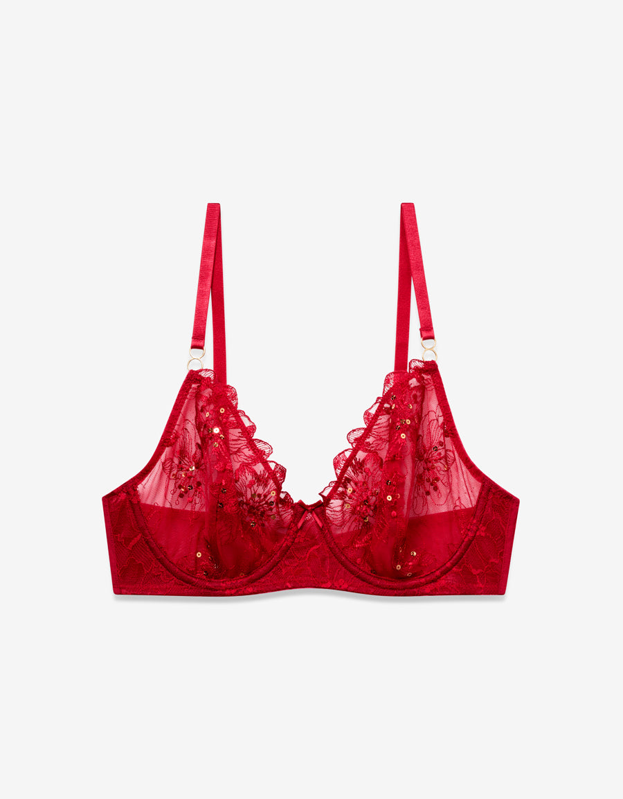 Mesh Bra in Burgundy