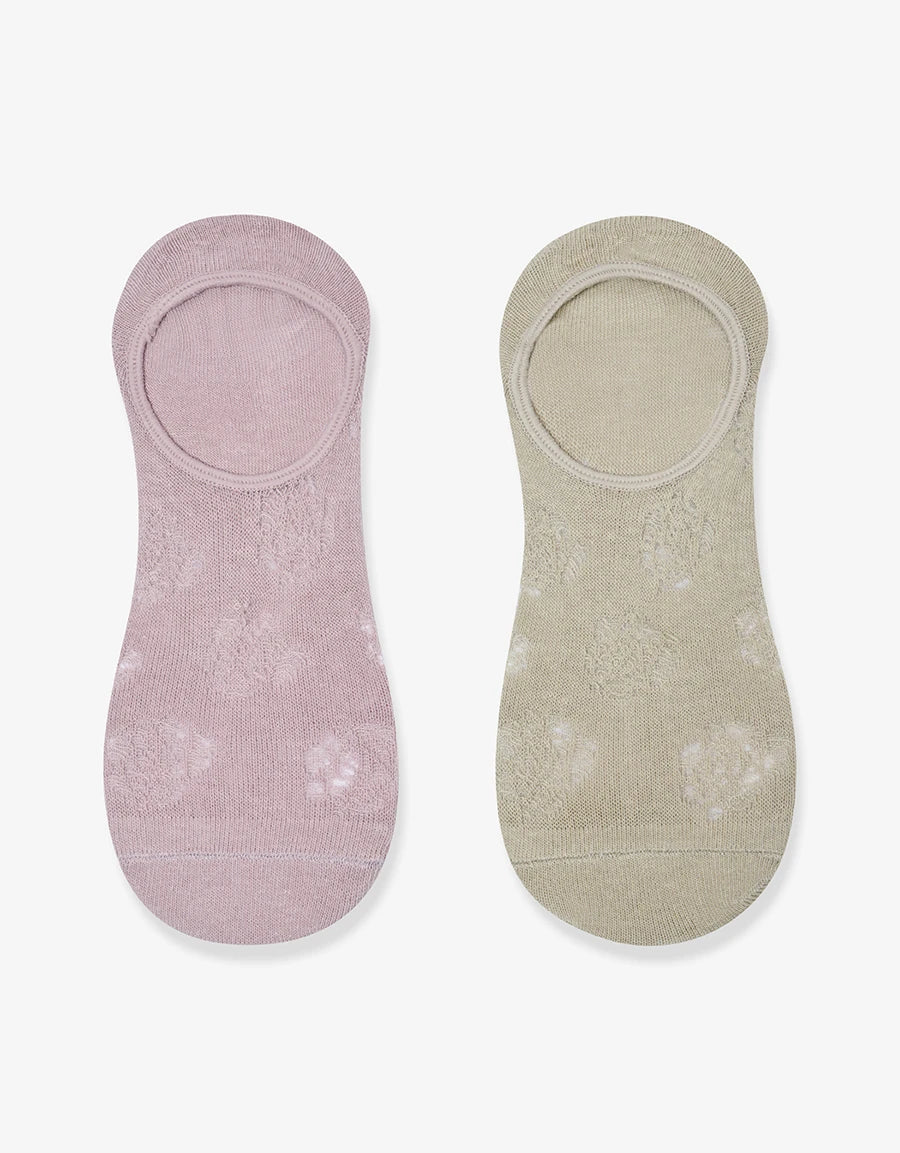 2-Pack Floral Print Cotton Footsies