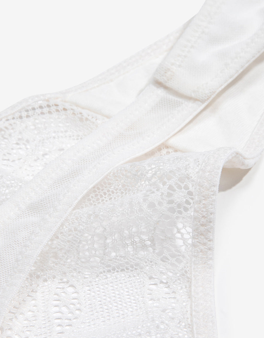 Lace Thong Panty in White