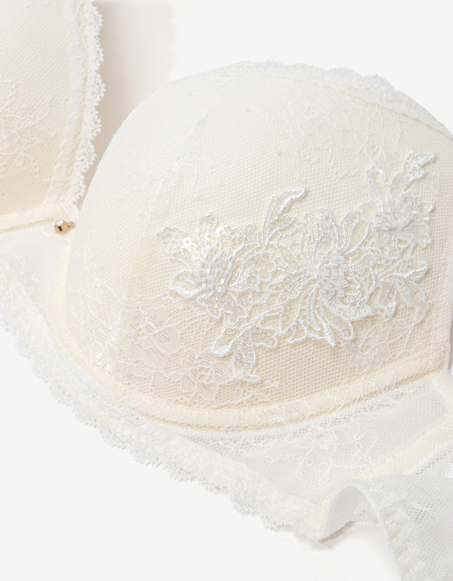 Embroidered Lace Bridal Plunge Bra