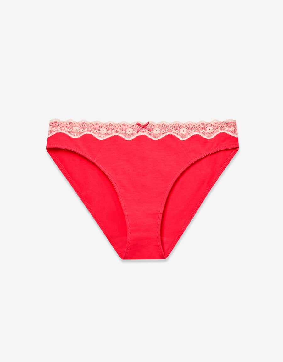 Cotton Bikini Panty in Coral