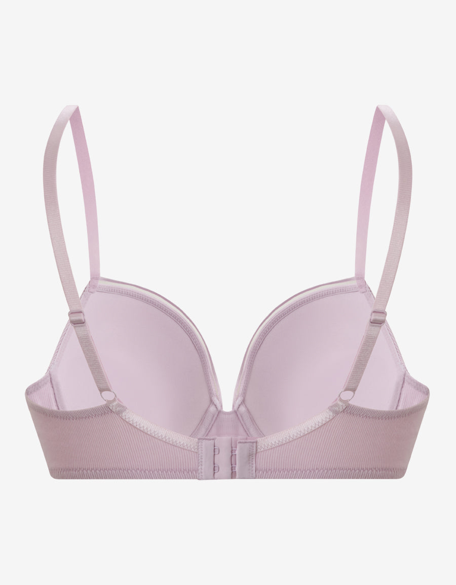 Cotton And Rib Plunge Bra