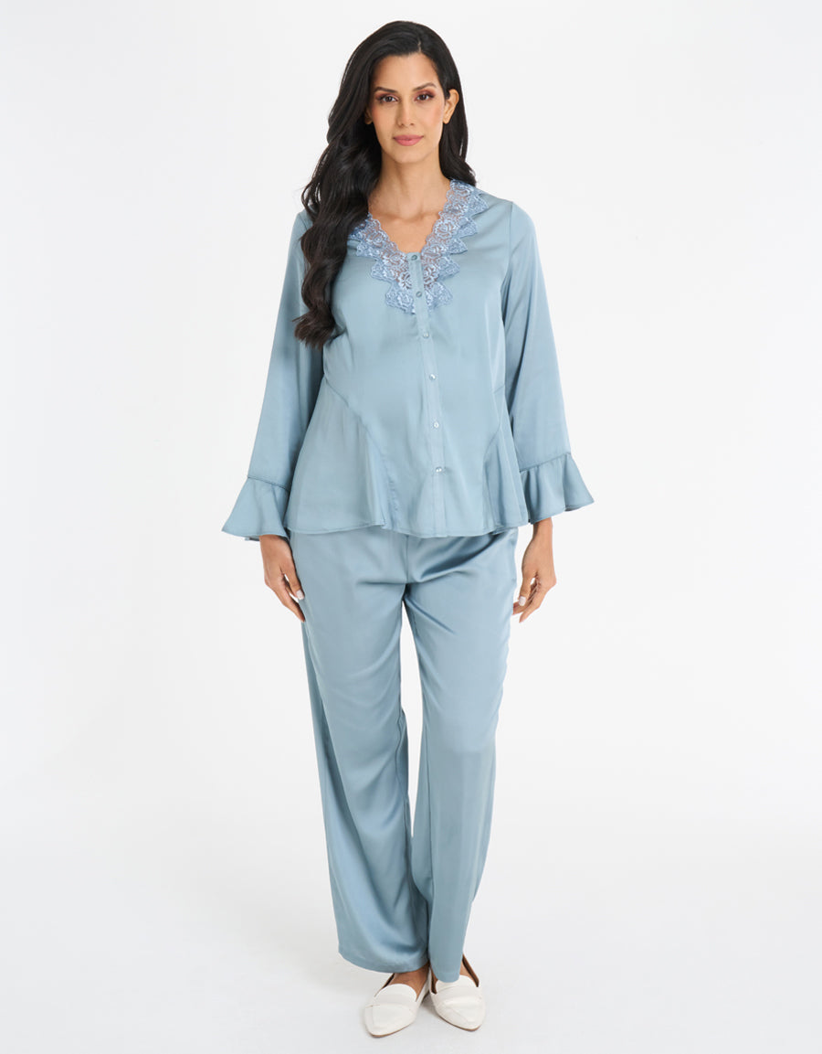 Satin Maternity Pajama Set