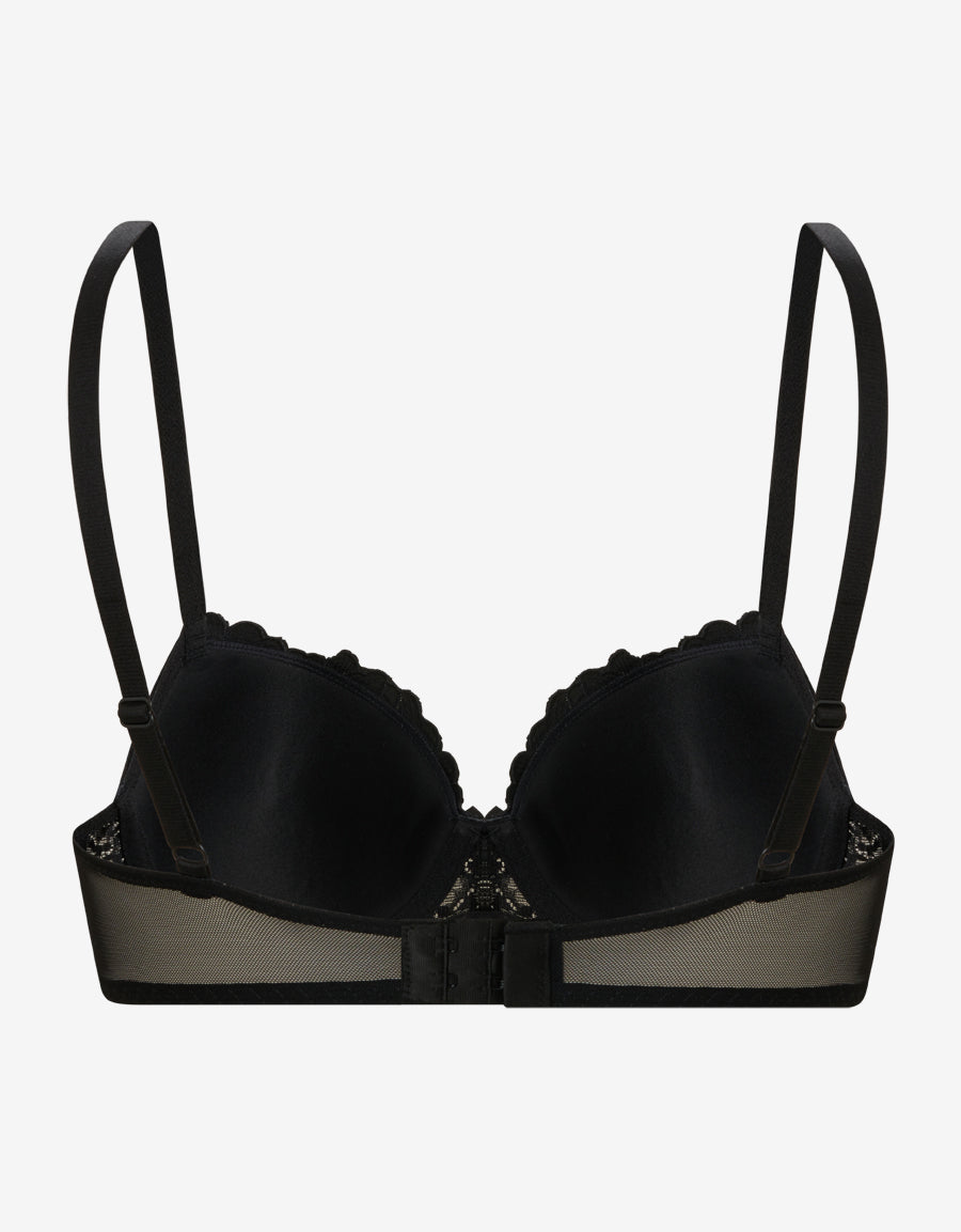 Mesh And Embroidery Balconette Bra
