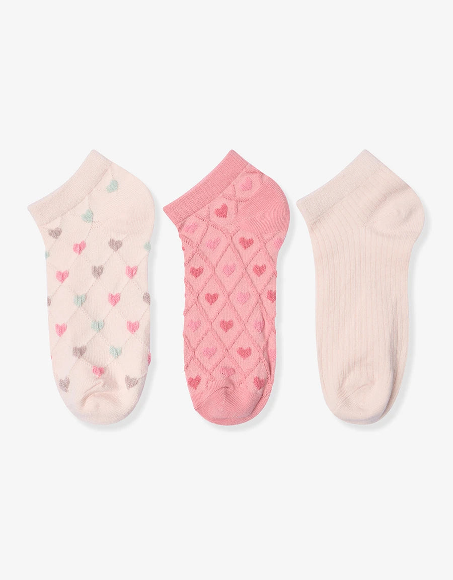 Heart Print Cotton Liner Socks