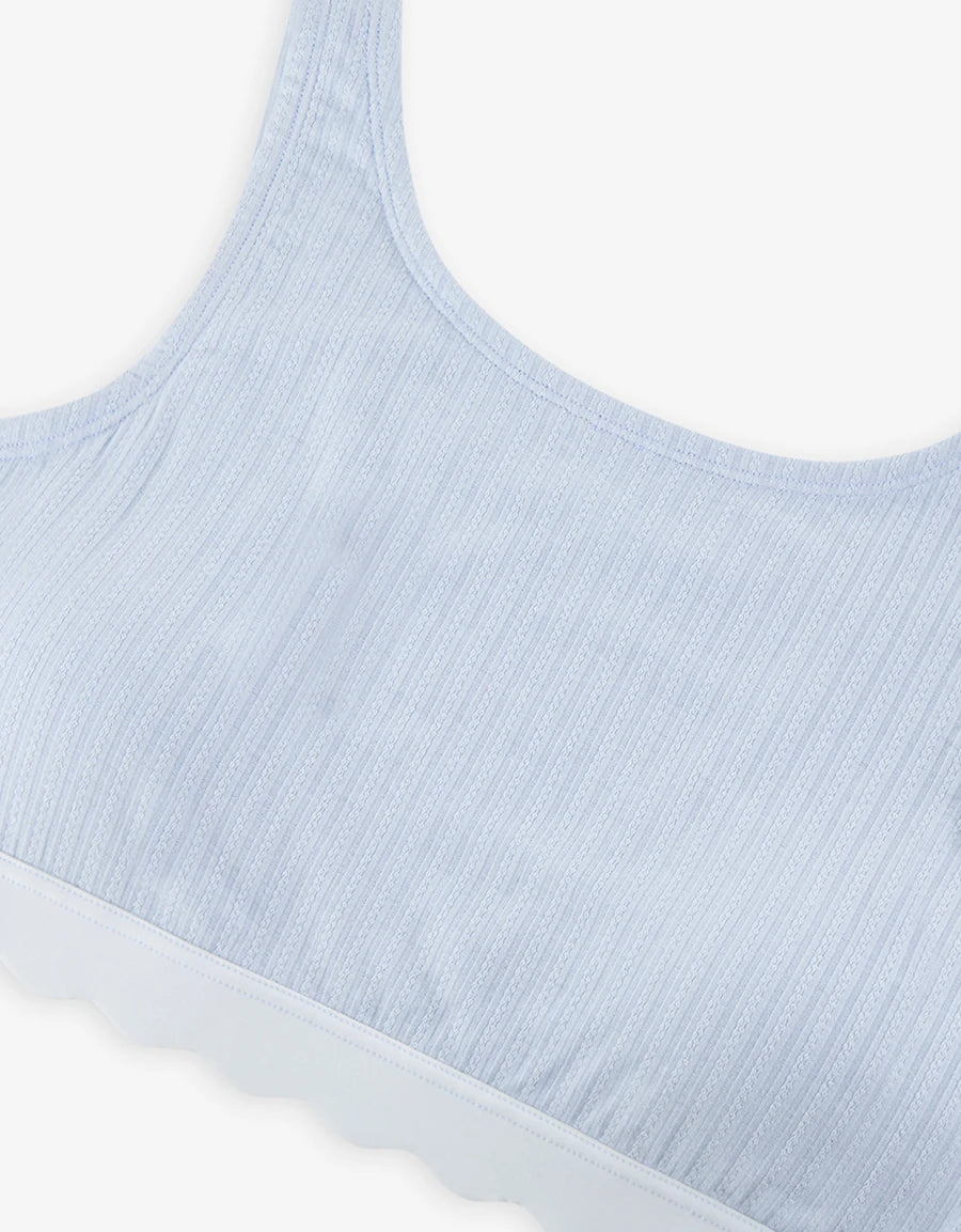 Lace-Trim Cotton Crop Top