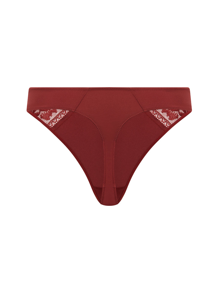 Red Microfibre Thong