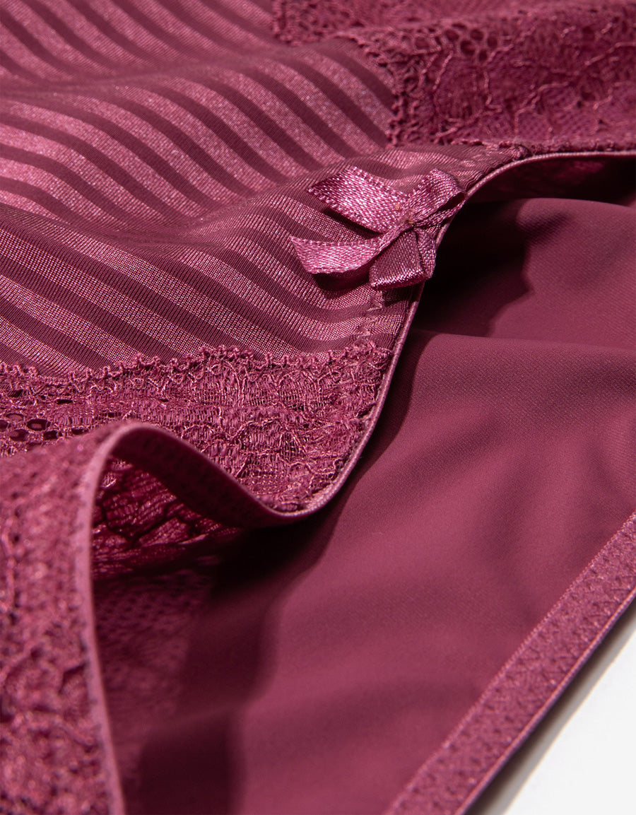 Lace Boxer Panty in Dark Pink