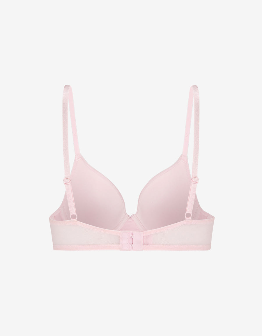 Sparkle Lace-Trim Satin Plunge Bra