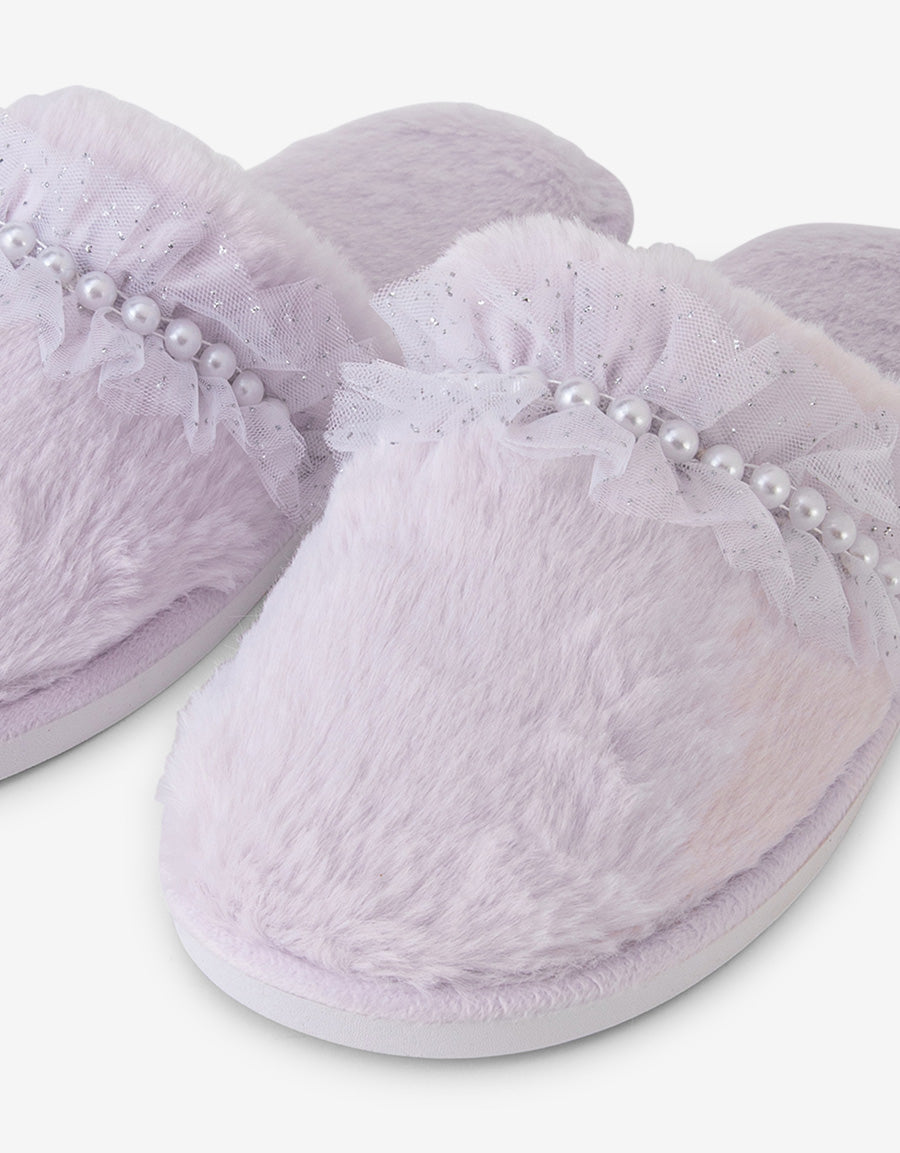 Faux Fur Close Toe Slipper