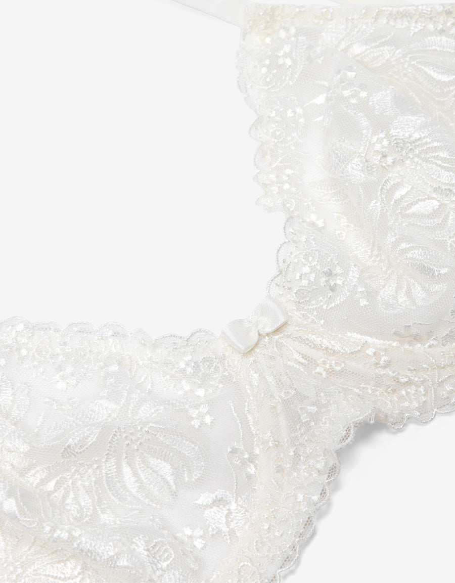 Embroidered Non Padded Plunge Bra