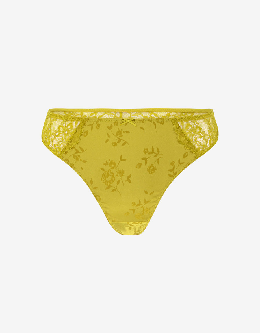 Satin Lace Thong Panty