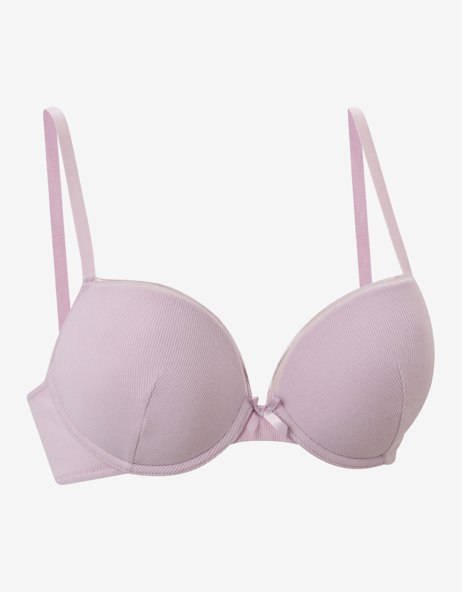 Cotton And Rib Plunge Bra