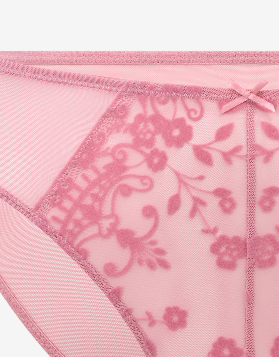 Flock Mesh Velvet Bikini