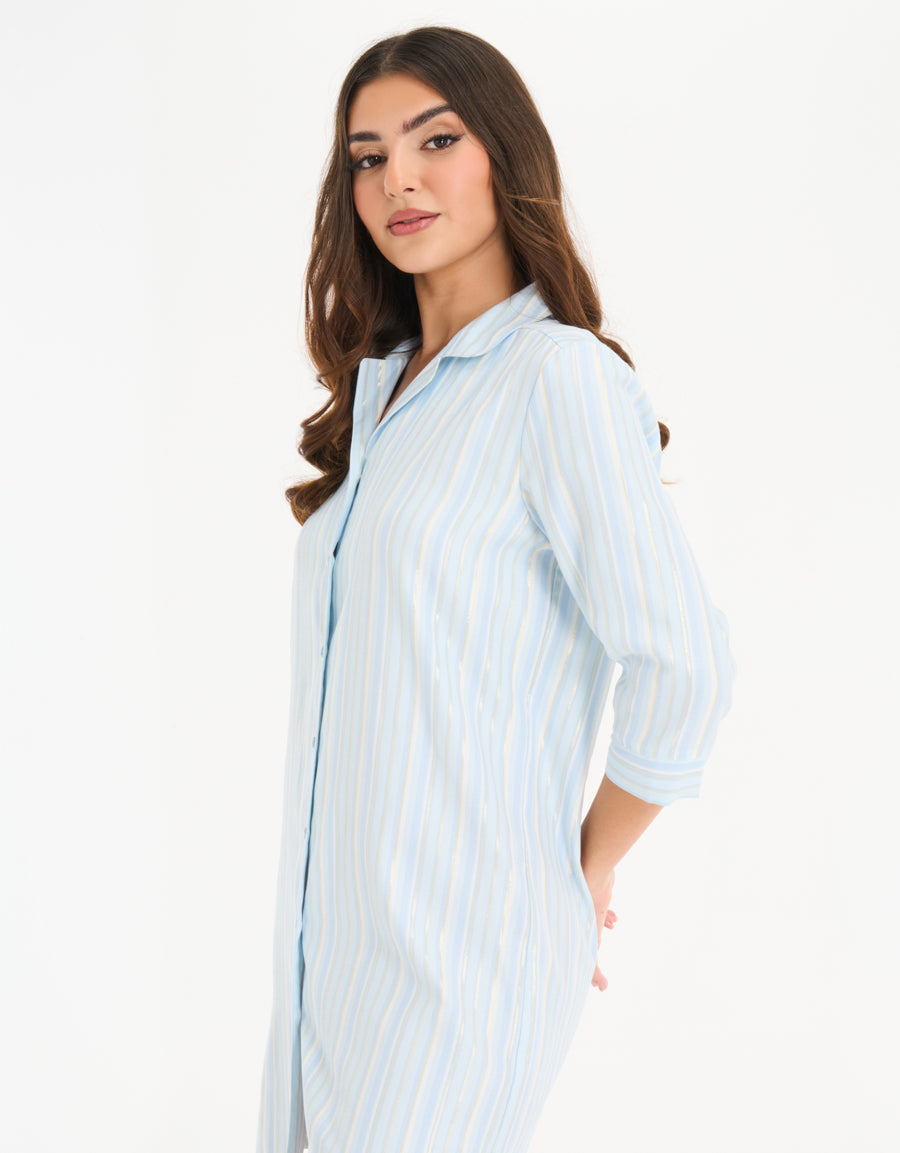 2-Pack Sleep Shirt Short Nightdresses in Light Blue
