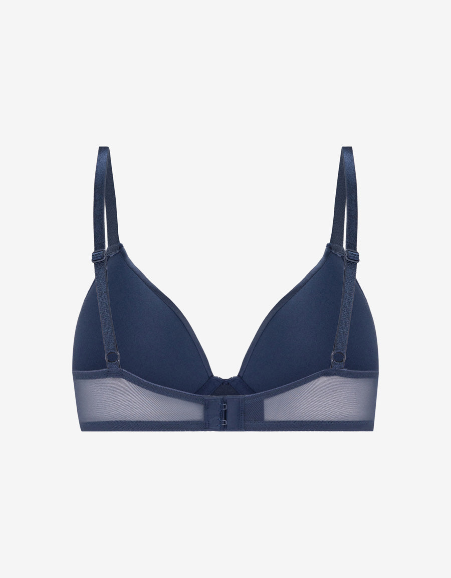 Sparkle Lace-Trim Satin Plunge Bra