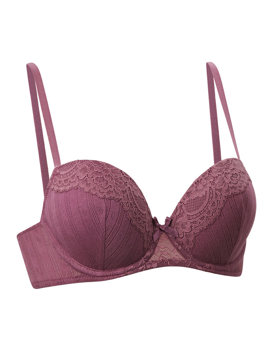 Pink Balconette Bra with Lace Details