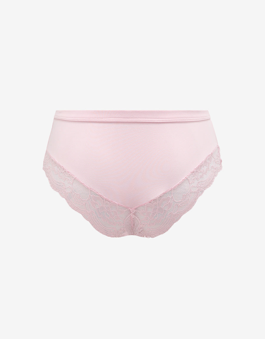 Lace-Trim Microfiber Hipster Panty